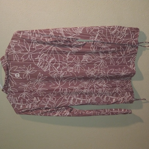 Eddie Bauer Swim women’s Pink tropical 1/4 zip Rashguard UPF 50 size S - Picture 6 of 6